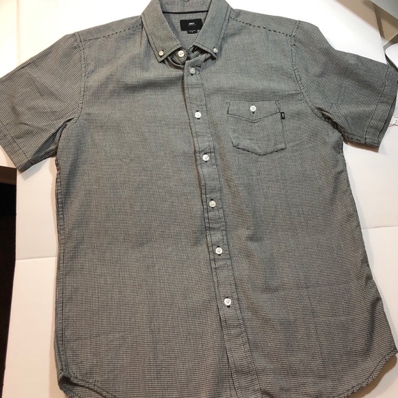 Obey Other - Men’s Obey Black and White Checkered Shirt-Medium